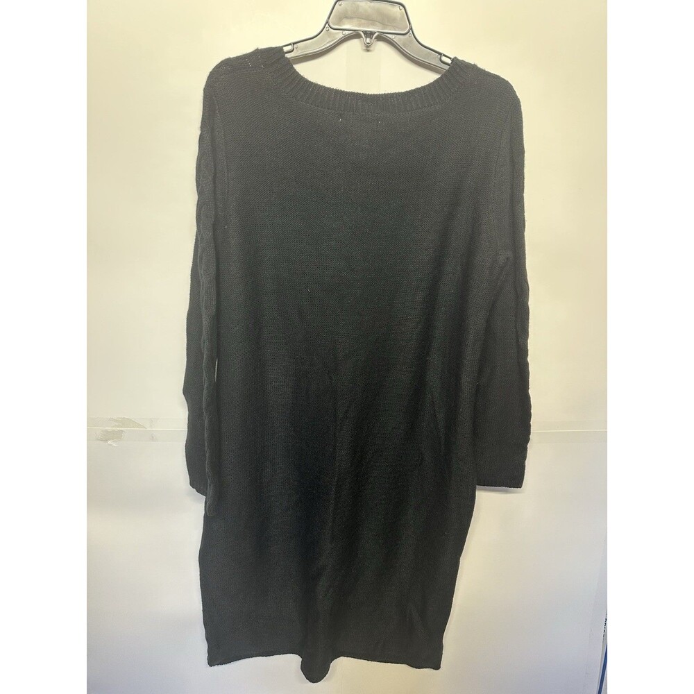 JESSICA LONDON CHARCOAL LONG SLEEVE MIDI CABLE KNIT SWEATER DRESS SIZE 14/16 - Picture 6 of 8